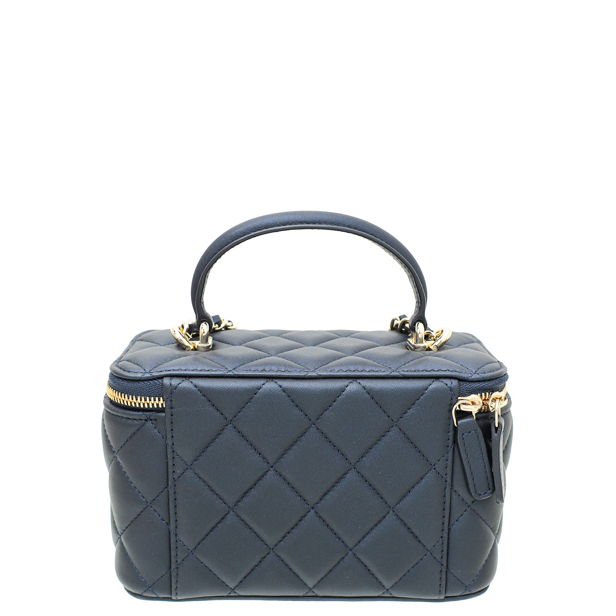 Chanel Metallic Blue Vanity Top Handle Small Bag-Chanel-THE CLOSET