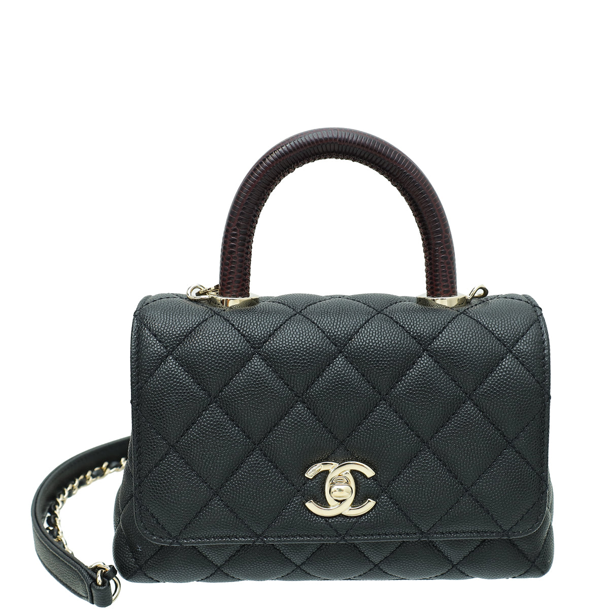 Chanel Black CC Coco Handle Lizard Handle Mini Bag-Chanel-THE CLOSET
