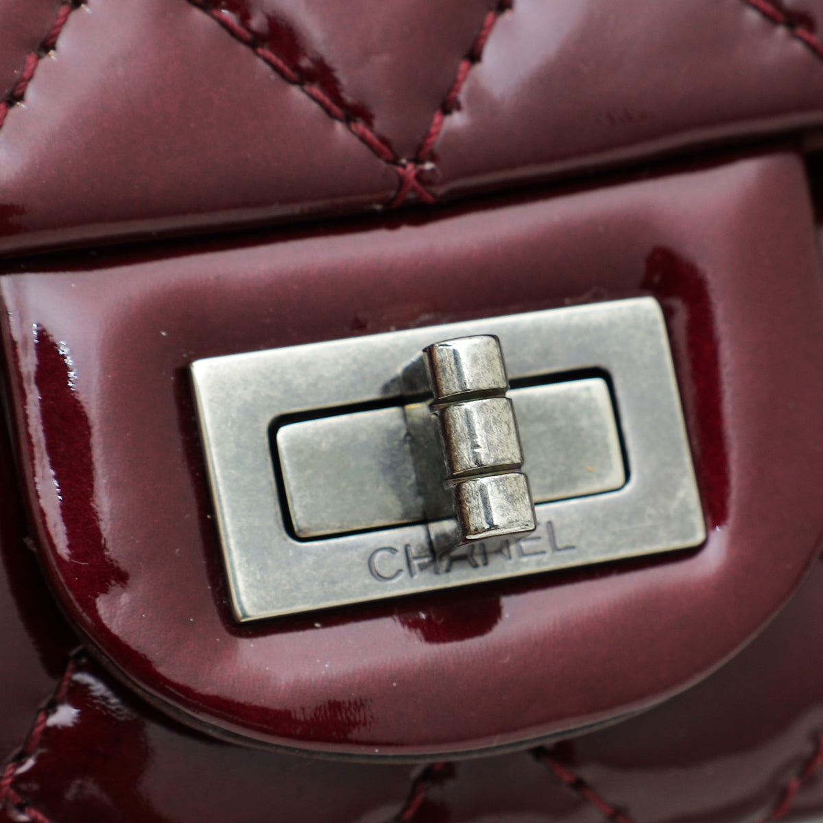 Chanel Burgundy Reissue 2.55 Double Flap 224 Bag