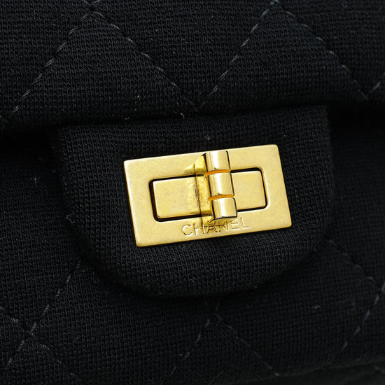 Chanel Black Jersey Reissue 2.55 Double Flap 225 Bag