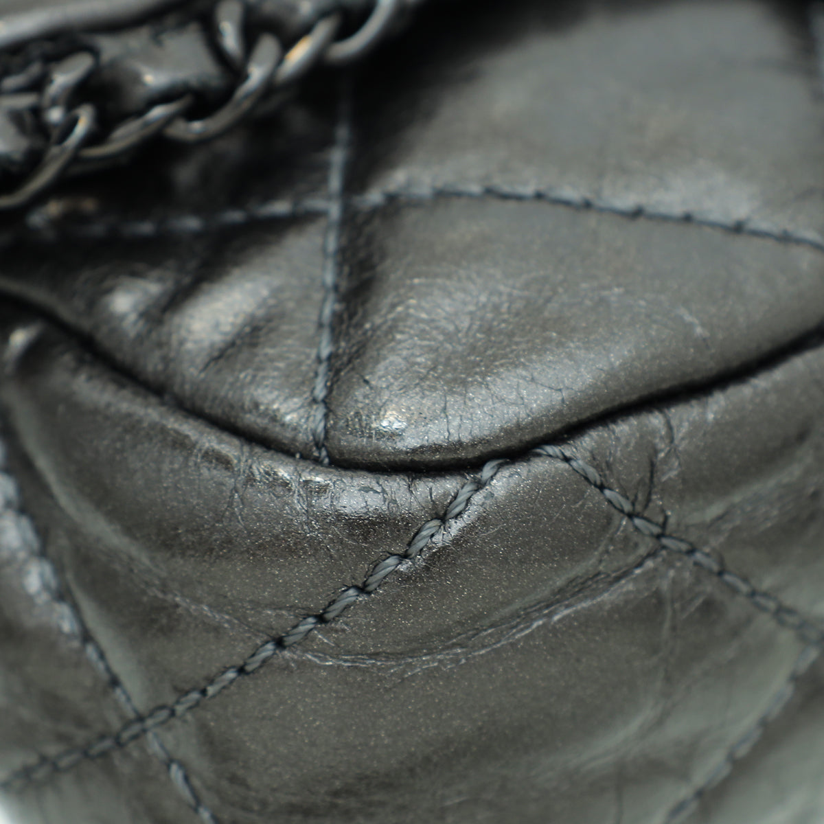 Chanel Dark Grey CC Chain Around Mini Crossbody Bag