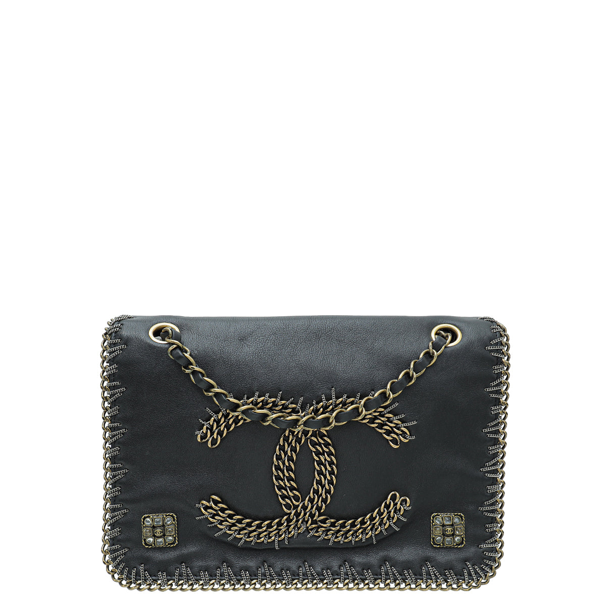 Chanel Black Paris-Byzance Embroidered CC Flap Bag Medium-Chanel-THE CLOSET