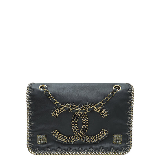 Chanel Black Paris-Byzance Embroidered CC Flap Bag Medium