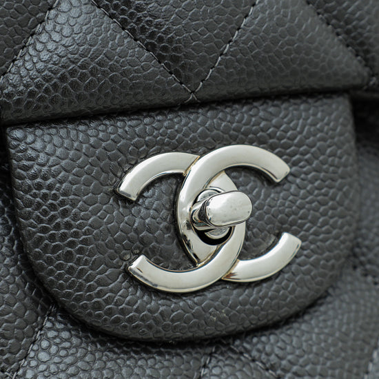 Chanel Gray Classic Double Flap Jumbo Bag