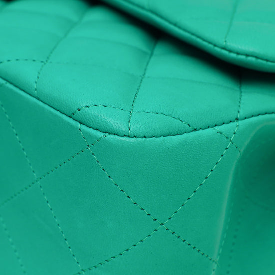 Chanel Green CC Classic Double Flap Jumbo Bag