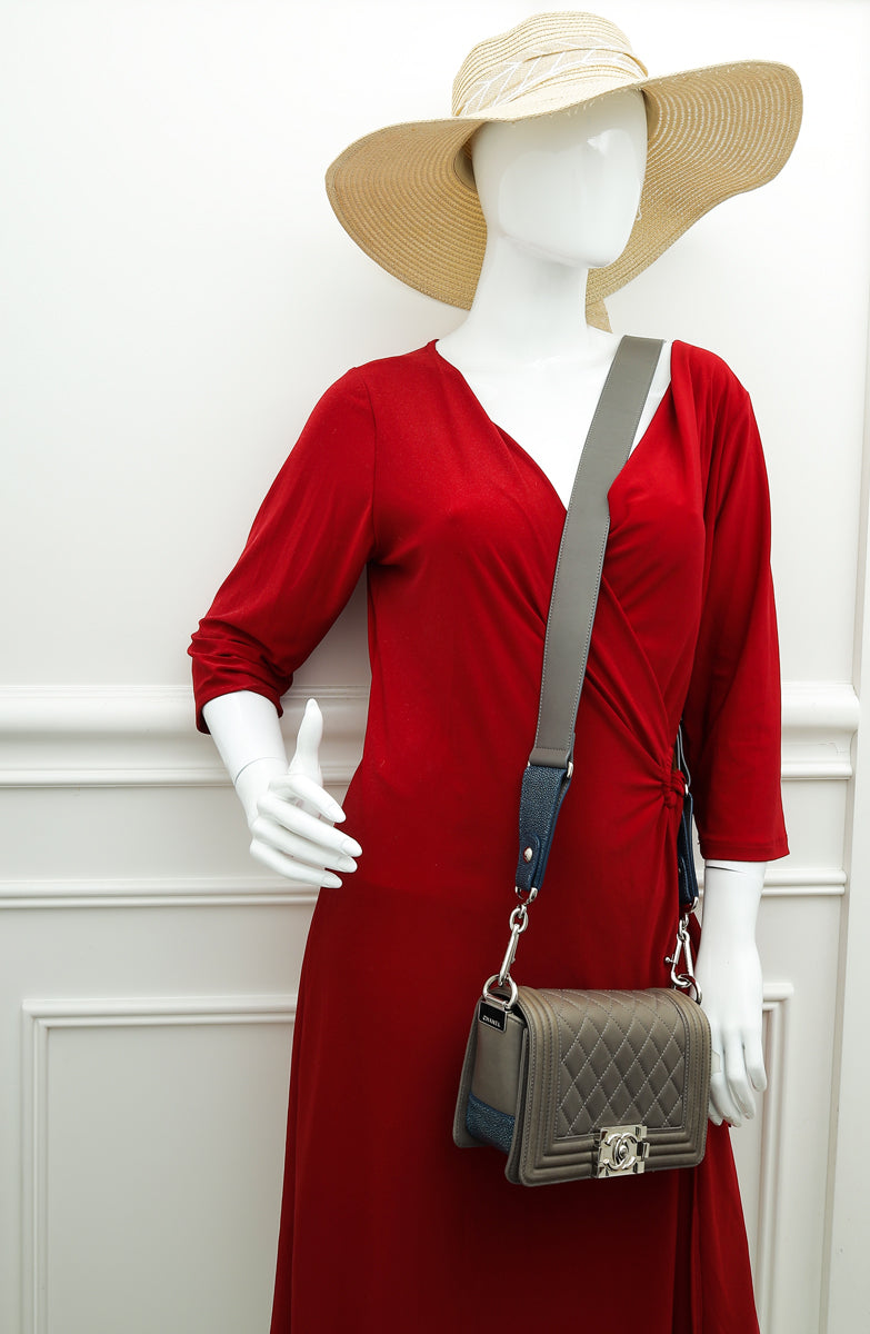 Chanel Bicolor Le Boy Small Galuchat Trim Side Bag – The Closet