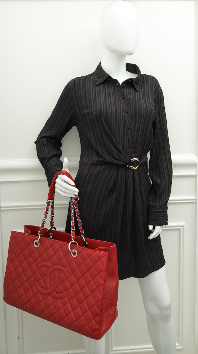 Chanel Red XL Grand Shopping Tote (GST) Bag