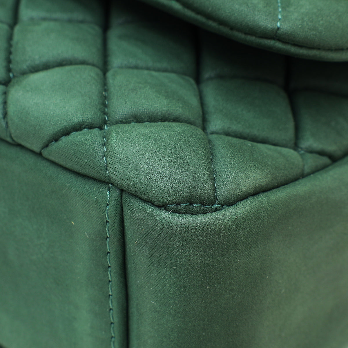 Chanel Khaki Green CC Diamond Quilted Flap Jumbo Bag