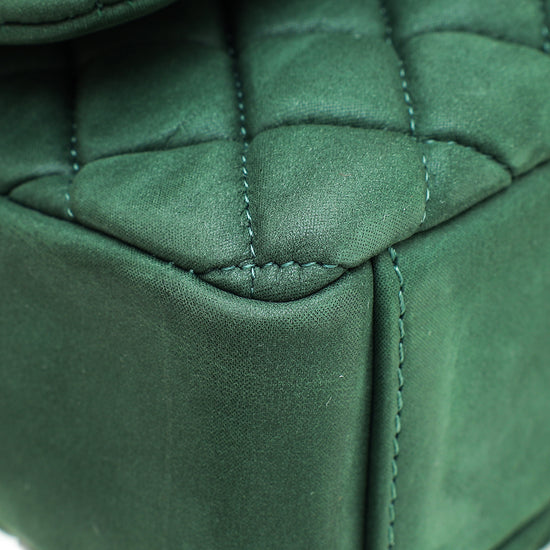 Chanel Khaki Green CC Diamond Quilted Flap Jumbo Bag