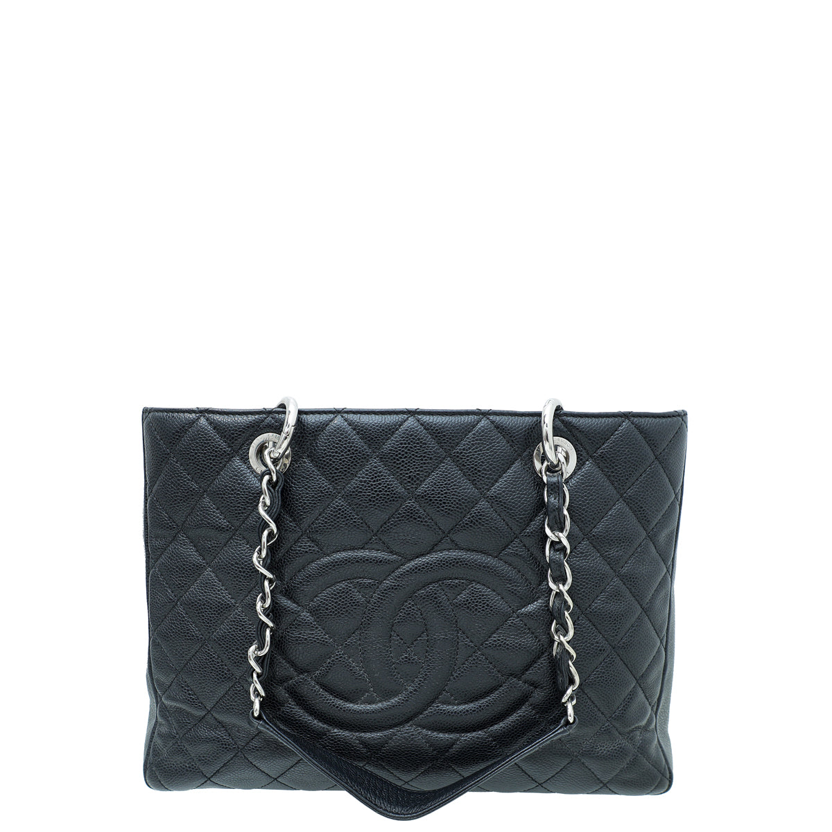 CHANEL Black Caviar Leather Grand Shopping Tote Bag-US