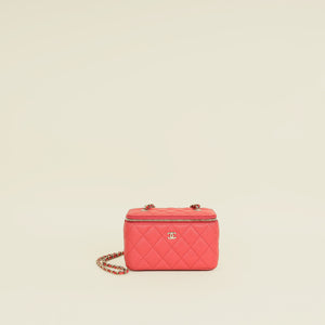 Chanel Red CC Small Vanity Chain Case