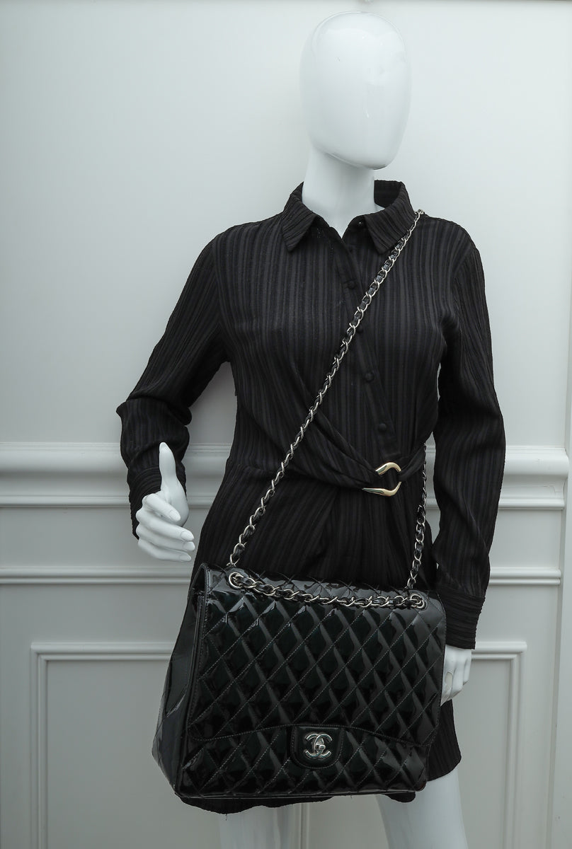 Chanel Black CC Classic Single Flap Maxi Bag – The Closet