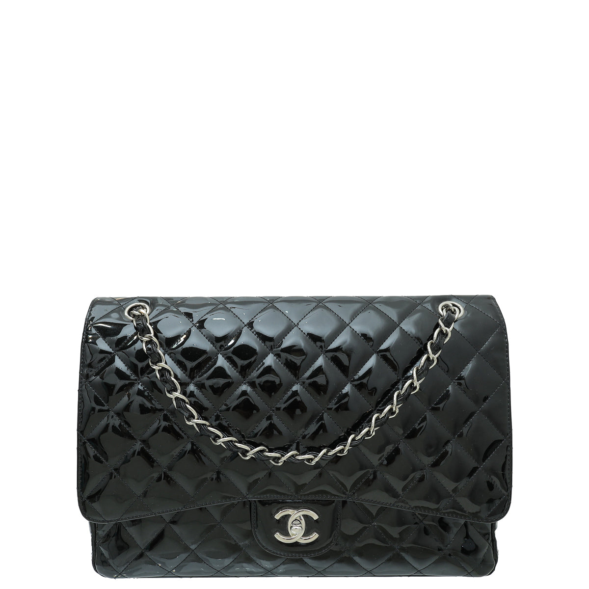 Chanel Black CC Classic Single Flap Maxi Bag