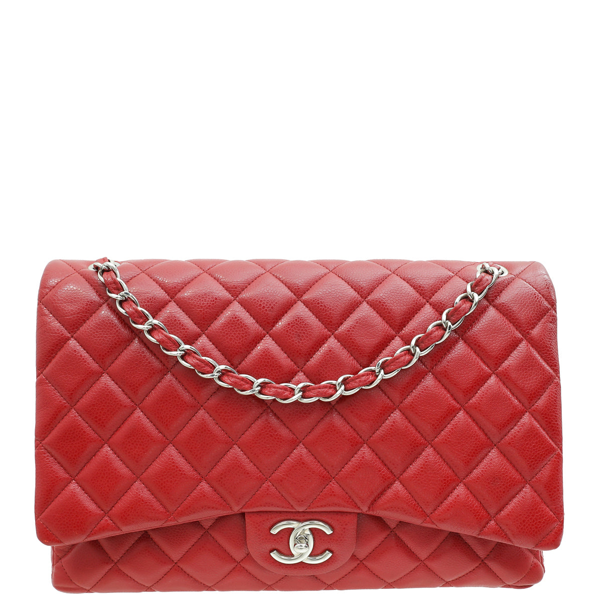 Chanel Red Classic Double Flap Maxi Bag-Chanel-THE CLOSET