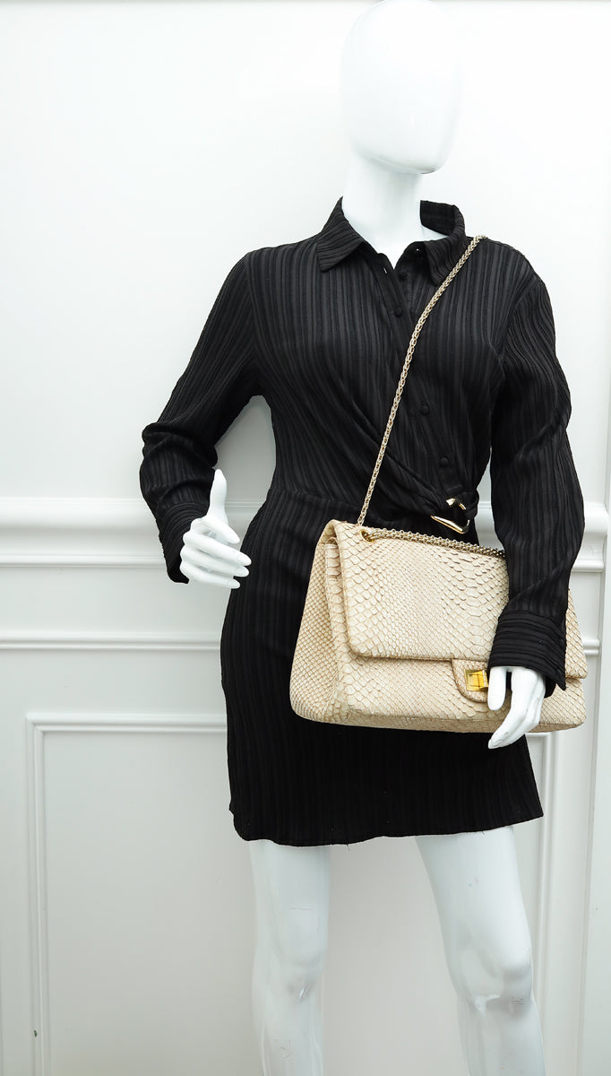 Chanel Beige Fine 2.55 Reissue 228 Flap Bag
