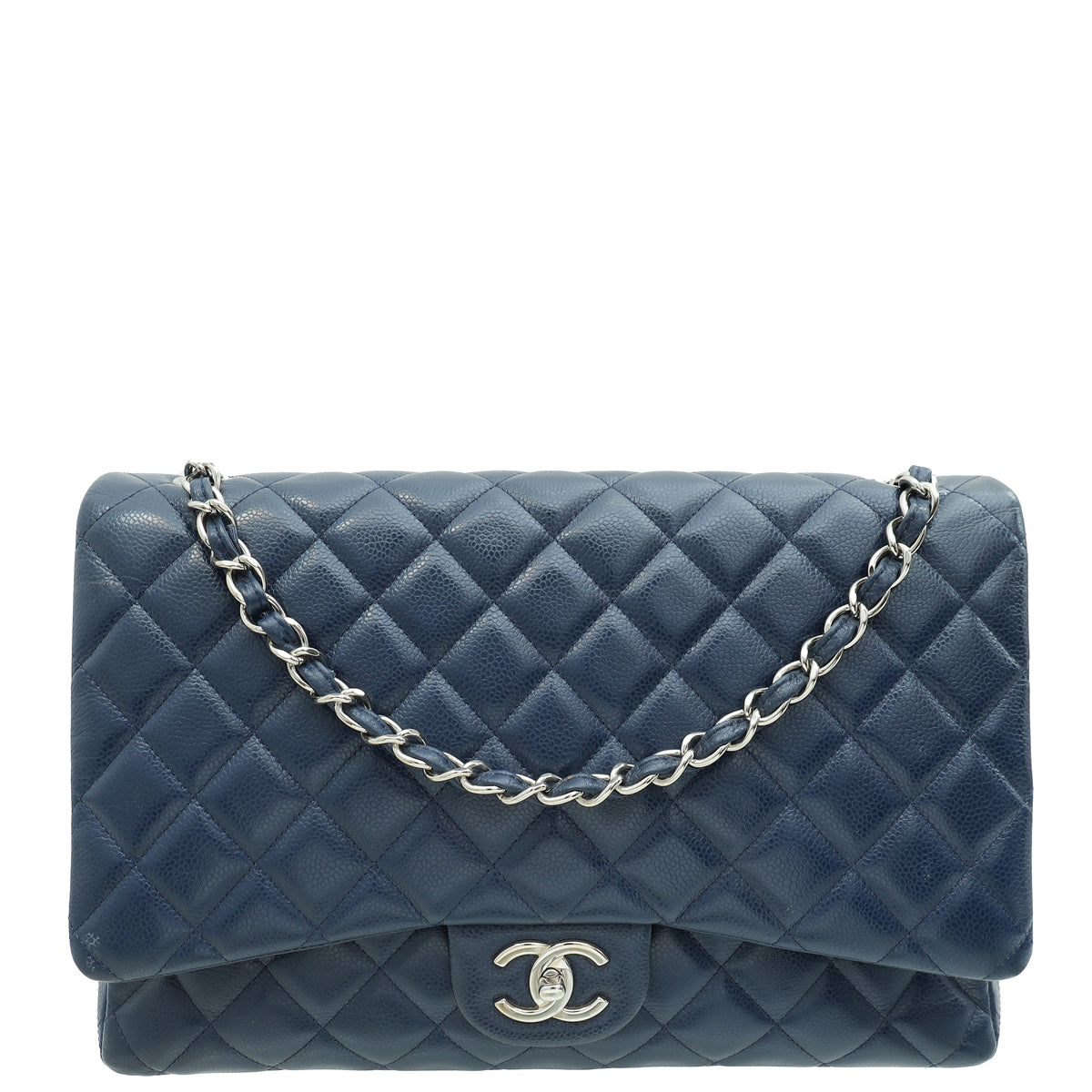 Chanel Blue Classic Double Flap Maxi Bag-Chanel-THE CLOSET