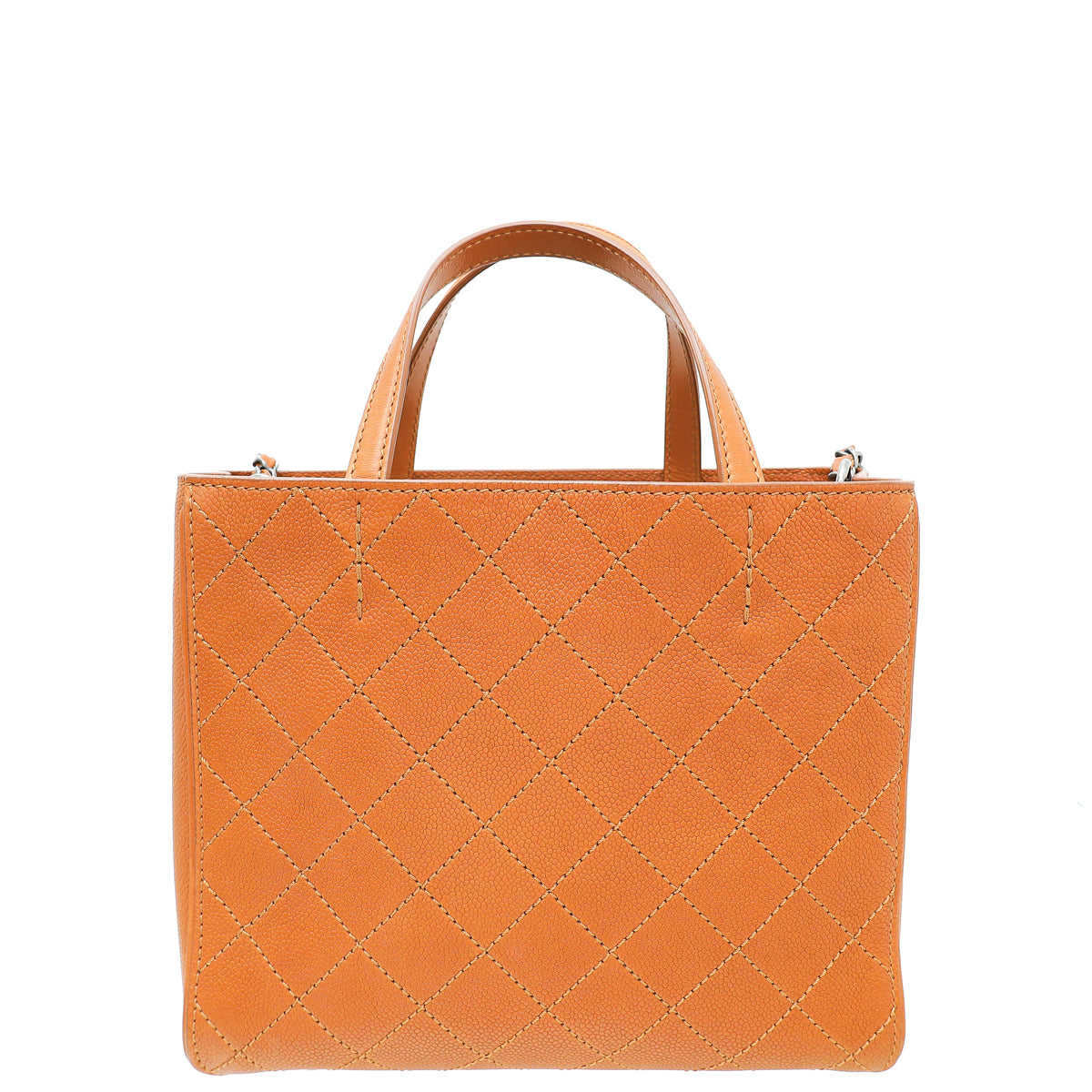 Chanel Brown Tan CC Covered Chain Tote Bag-Chanel-THE CLOSET