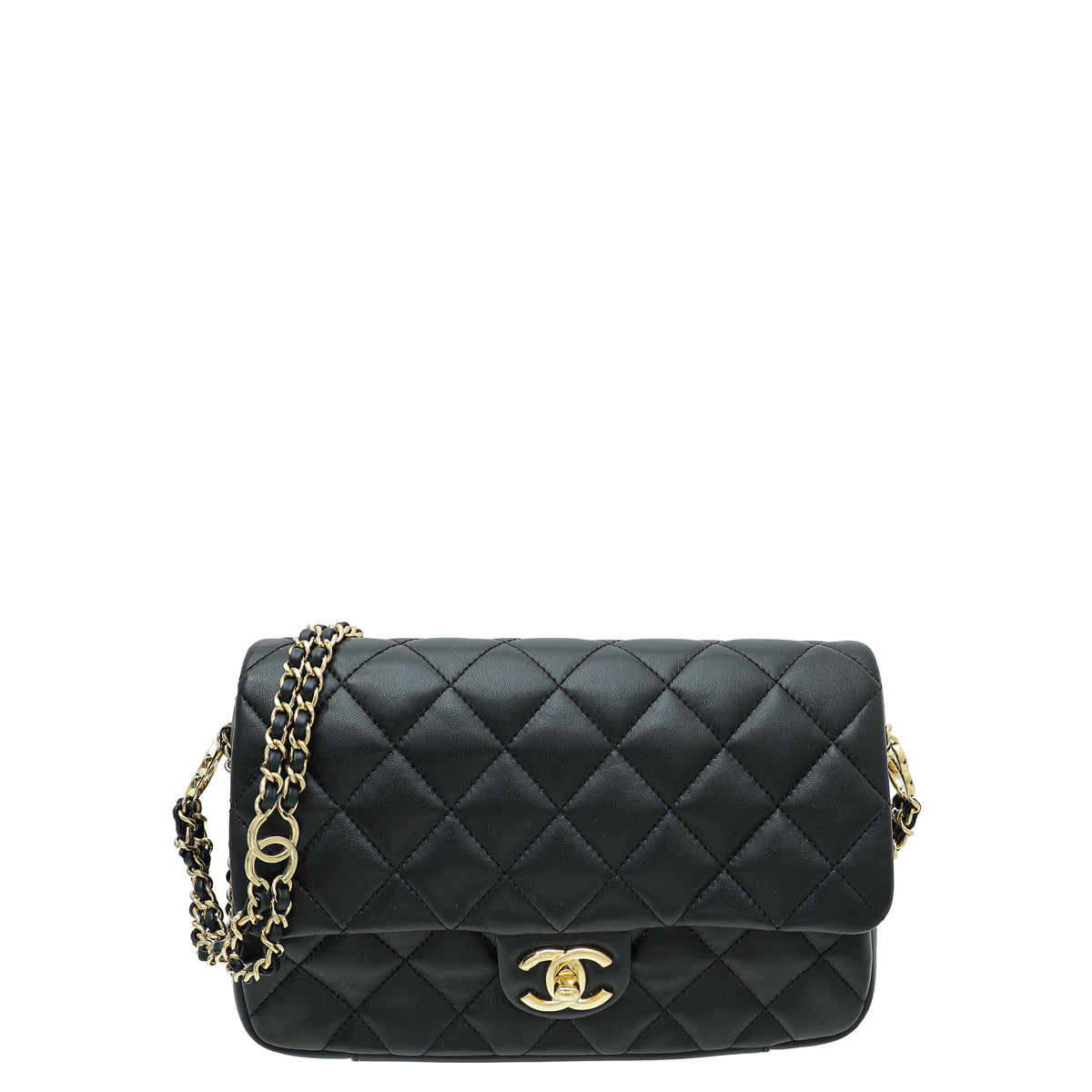 Chanel Black CC Double Chain Strap Small Flap Bag – The Closet