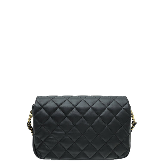 Chanel Black CC Double Chain Strap Small Flap Bag