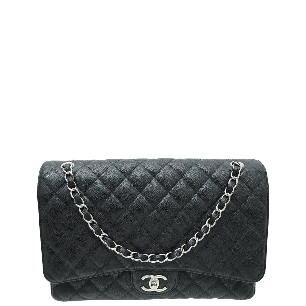 Chanel Black CC Classic Double Flap Maxi Bag