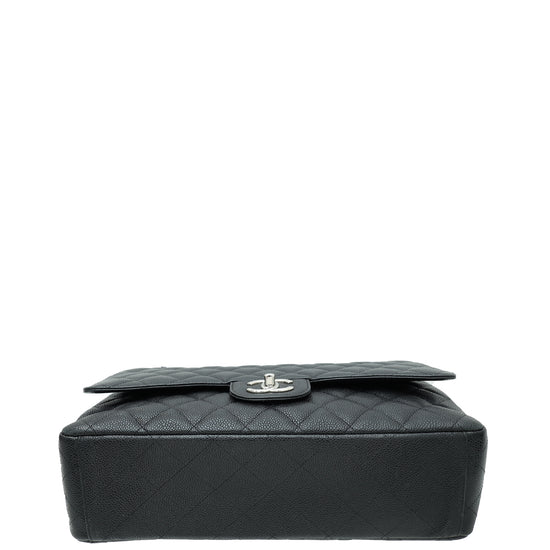 Chanel Black CC Classic Double Flap Maxi Bag