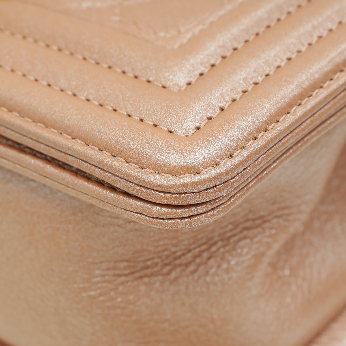 Chanel Metallic Rose Gold Le Boy Small Bag