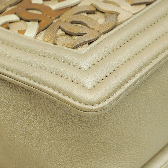 Load image into Gallery viewer, Chanel Bicolor Ltd. Ed. CC Embellished Boy Medium Bag
