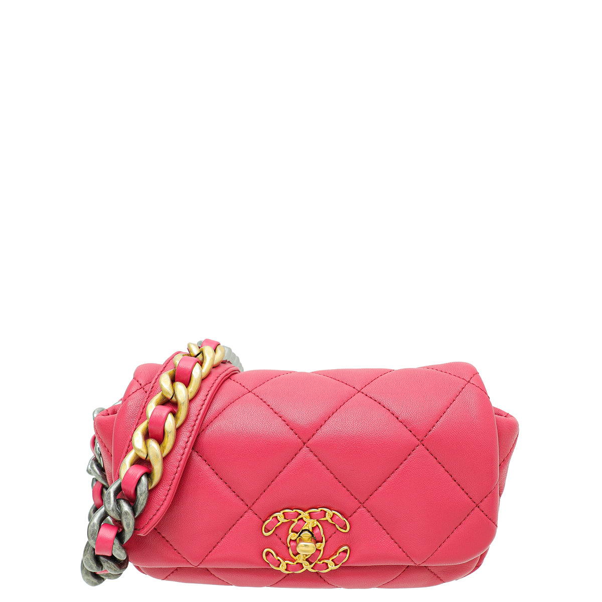 Chanel Fuchsia Pink CC 19 Chain Waist Bag