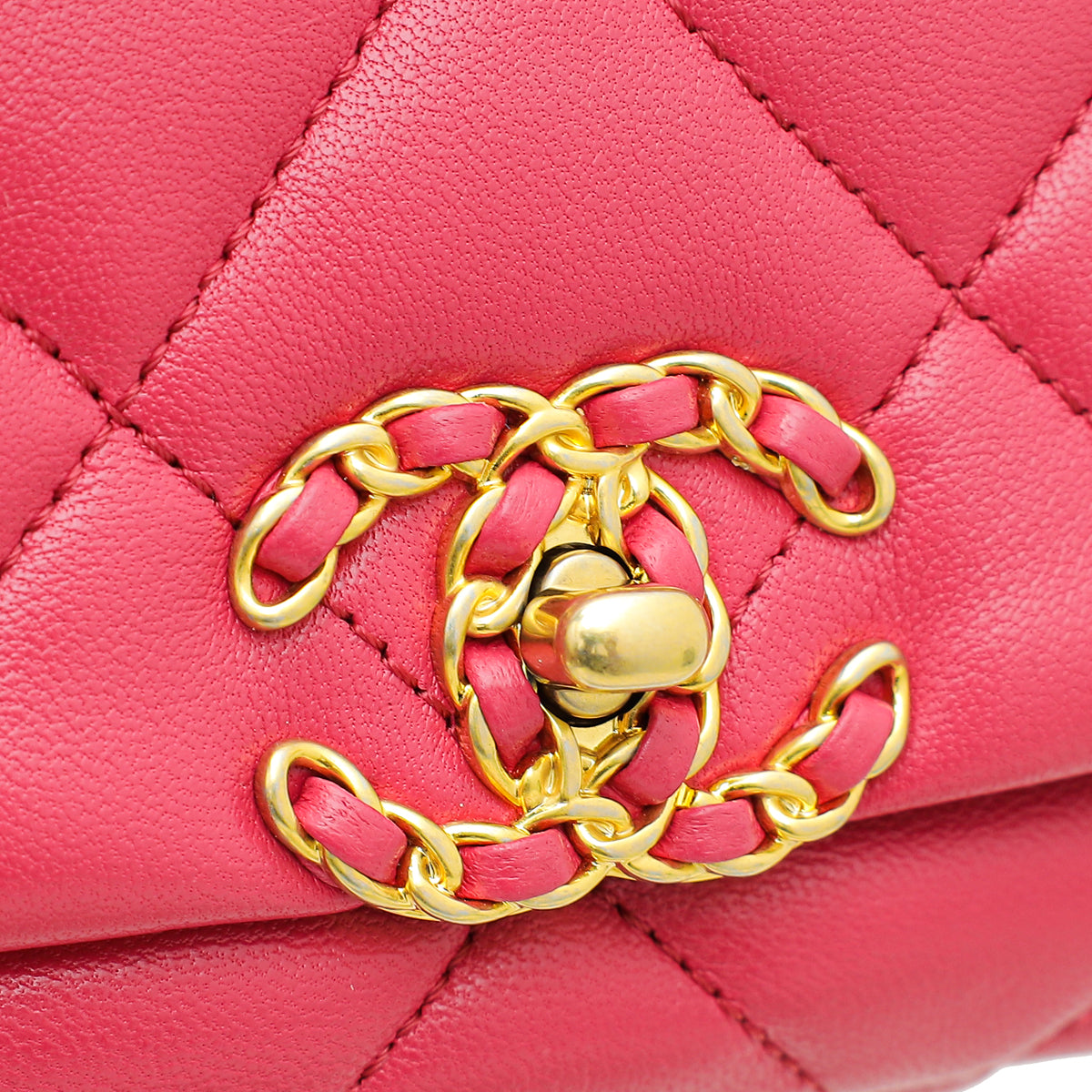 Chanel Fuchsia Pink CC 19 Chain Waist Bag