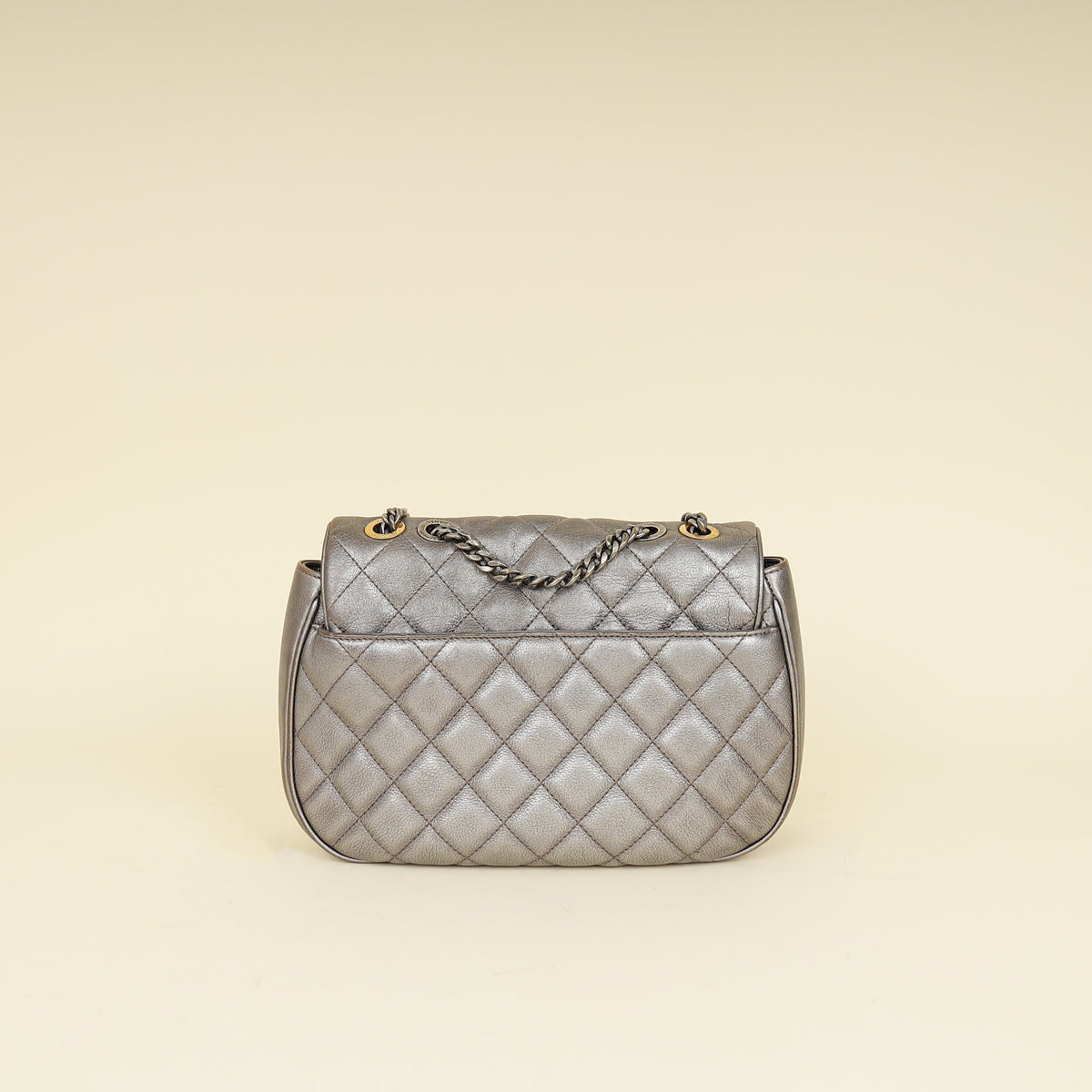 Chanel Metallic Grey CC Casual Pocket Messenger Flap Bag-Chanel-THE CLOSET