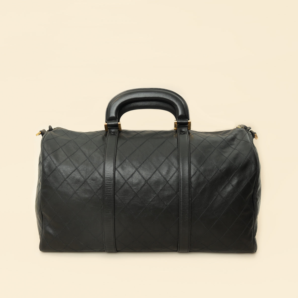 Chanel Black Vintage Stitched Duffle Bag-Chanel-THE CLOSET
