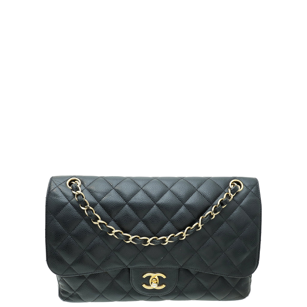 Chanel Black Easy Carry Flap Jumbo Bag – The Closet