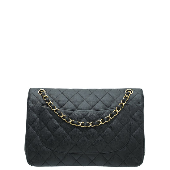 Chanel Black CC Classic Double Flap Jumbo Bag