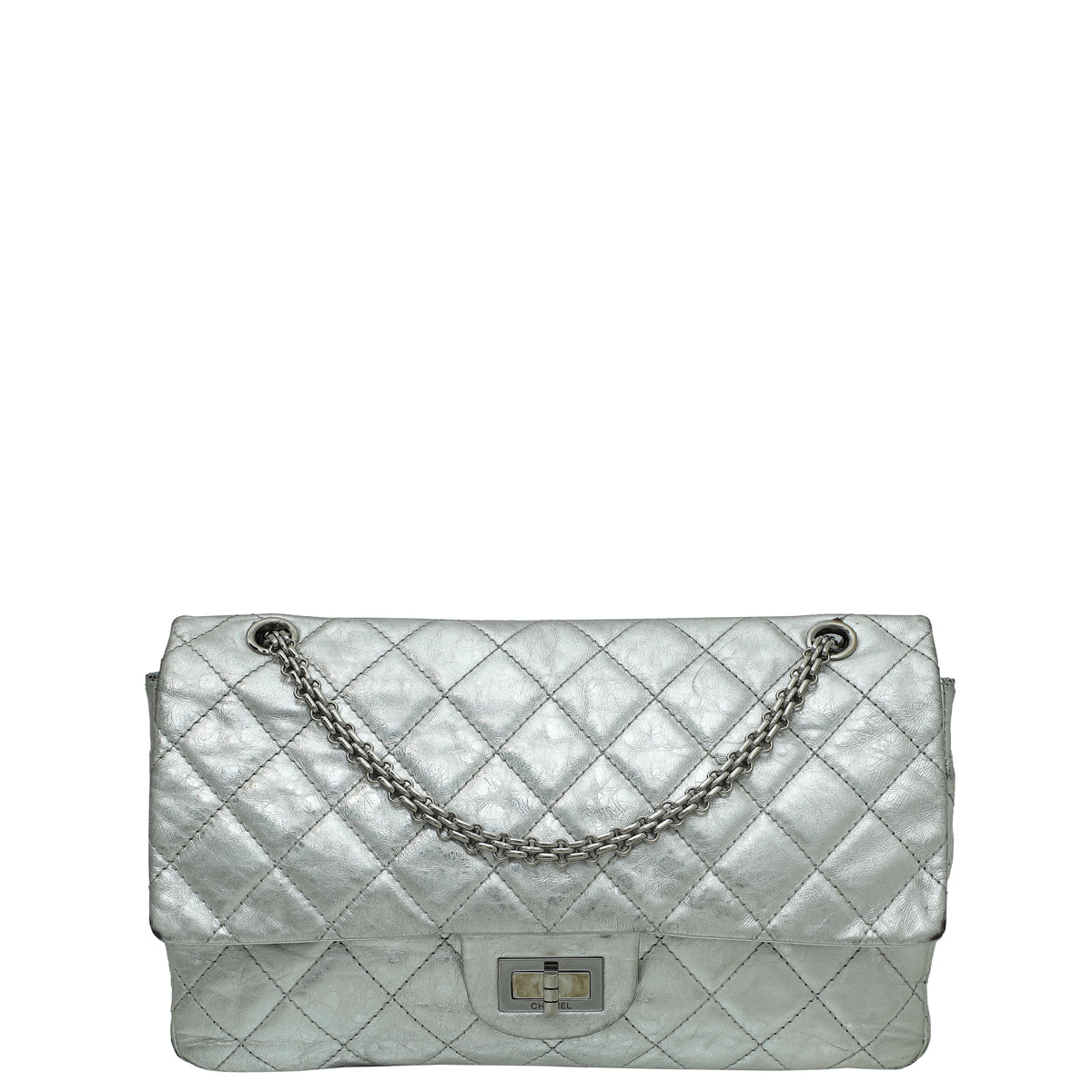 Chanel Metallic Silver 2.55 Reissue Aged Double Flap 227 Bag-Chanel-THE CLOSET