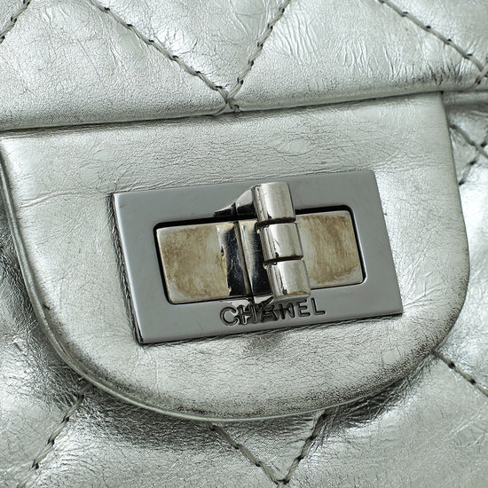 Chanel Metallic Silver 2.55 Reissue Aged Double Flap 227 Bag
