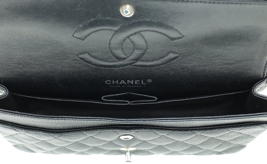 Chanel Black CC Classic Double Flap Medium Bag