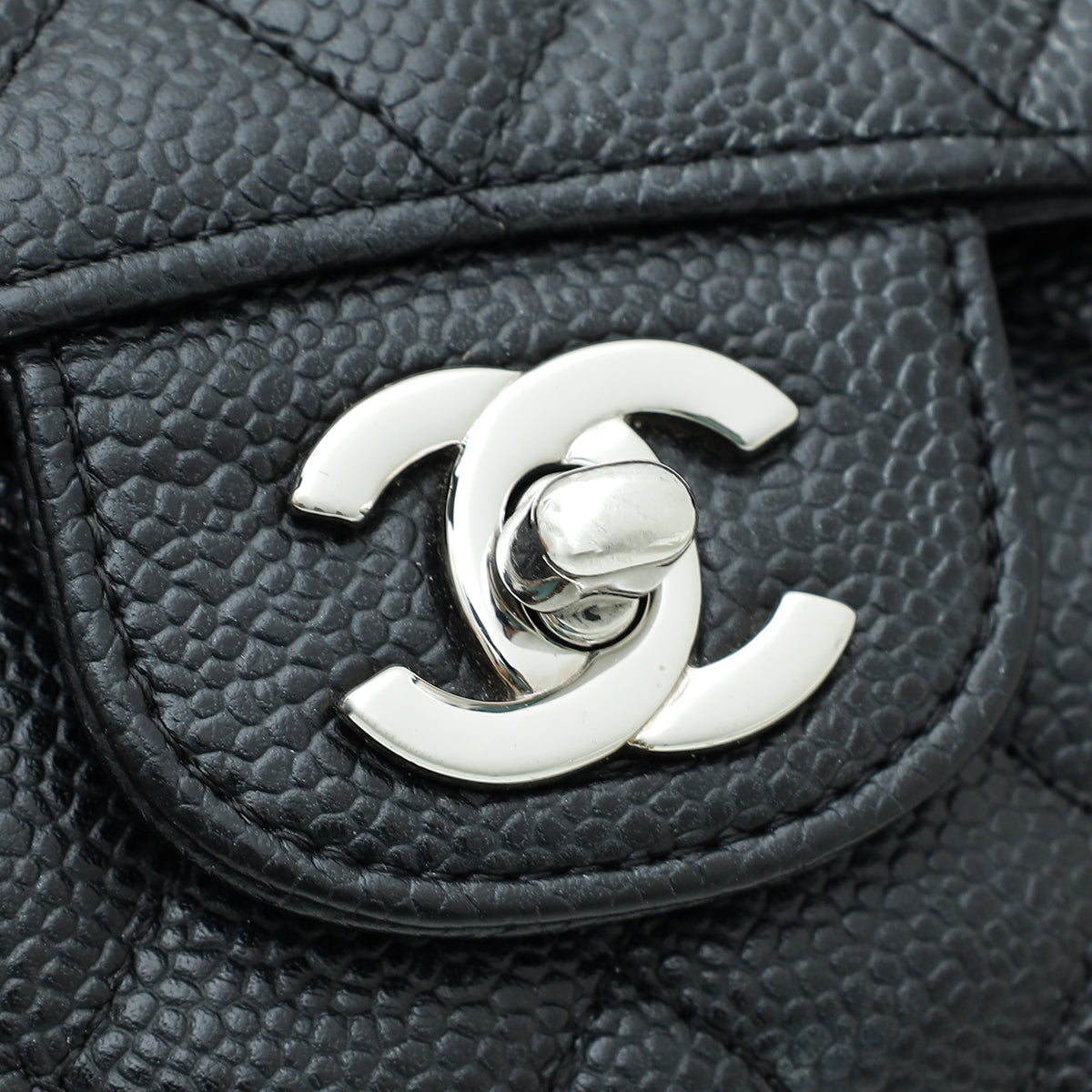 Chanel Black CC Classic Double Flap Medium Bag