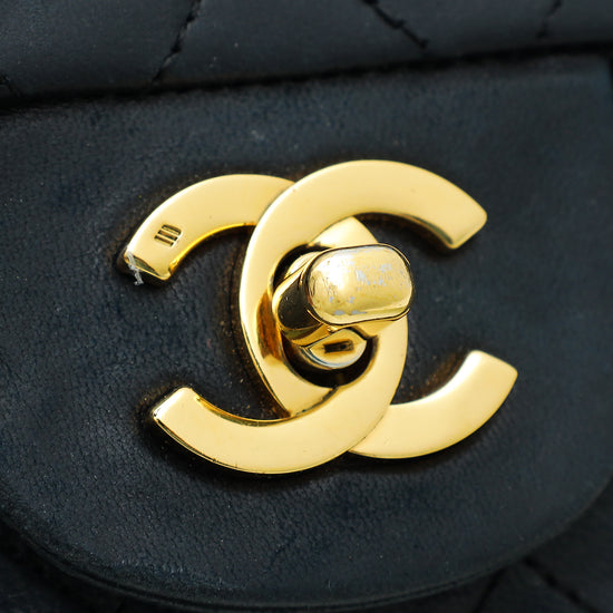 Chanel Black Vintage CC Classic Double Flap Small Bag
