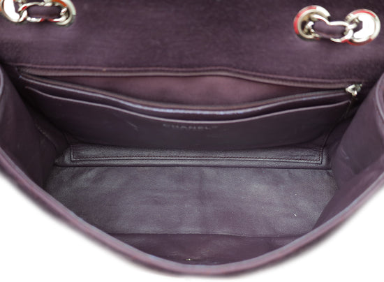 Chanel Violet CC Classic Single Flap Jersey Jumbo Bag