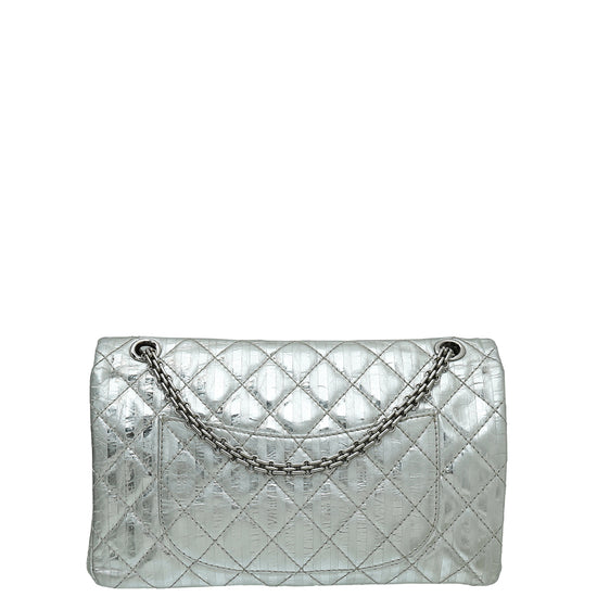Chanel Silver Reissue 2.55 Striped Double Flap 226 Bag – The Closet