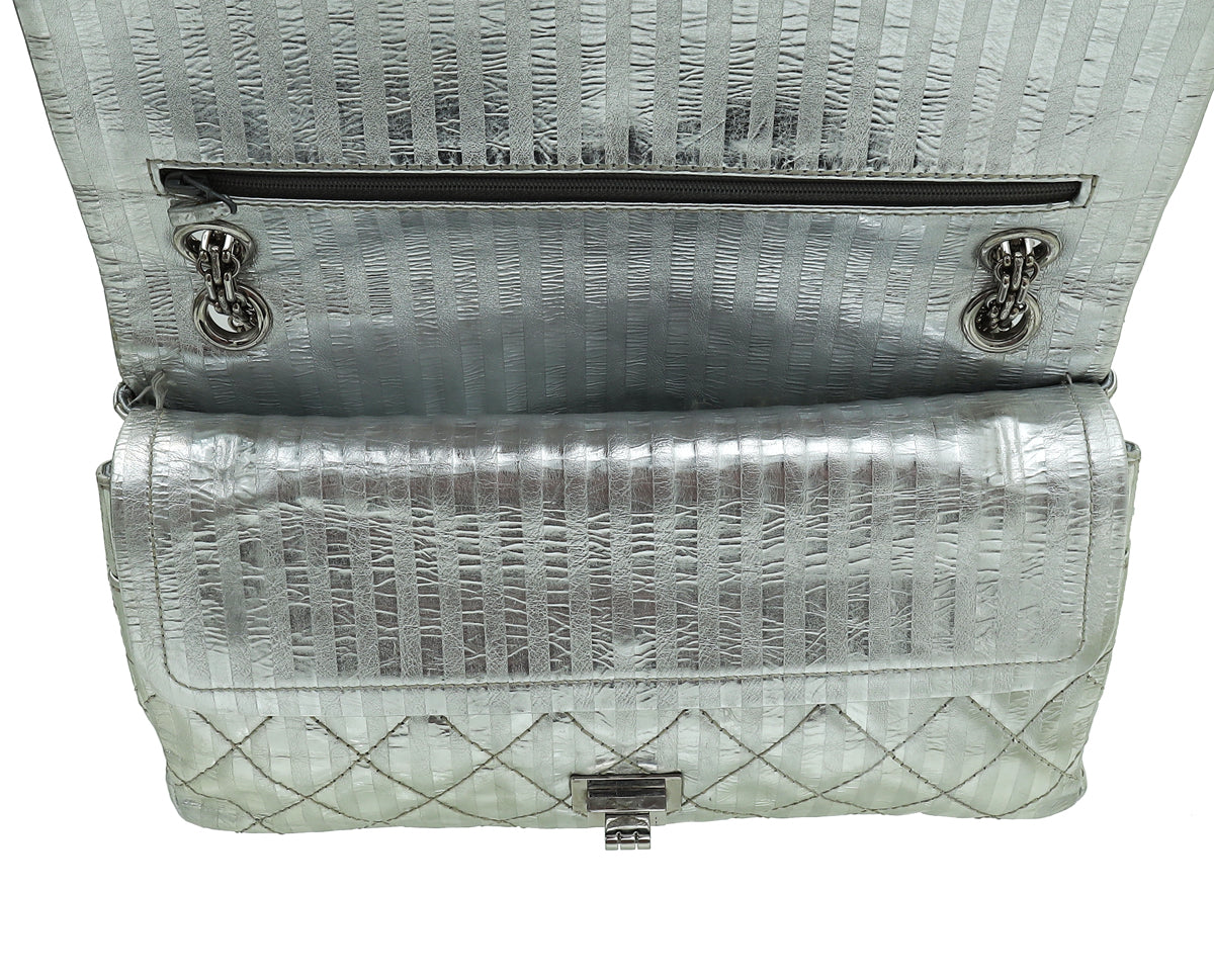 Chanel Silver Reissue 2.55 Striped Double Flap 226 Bag