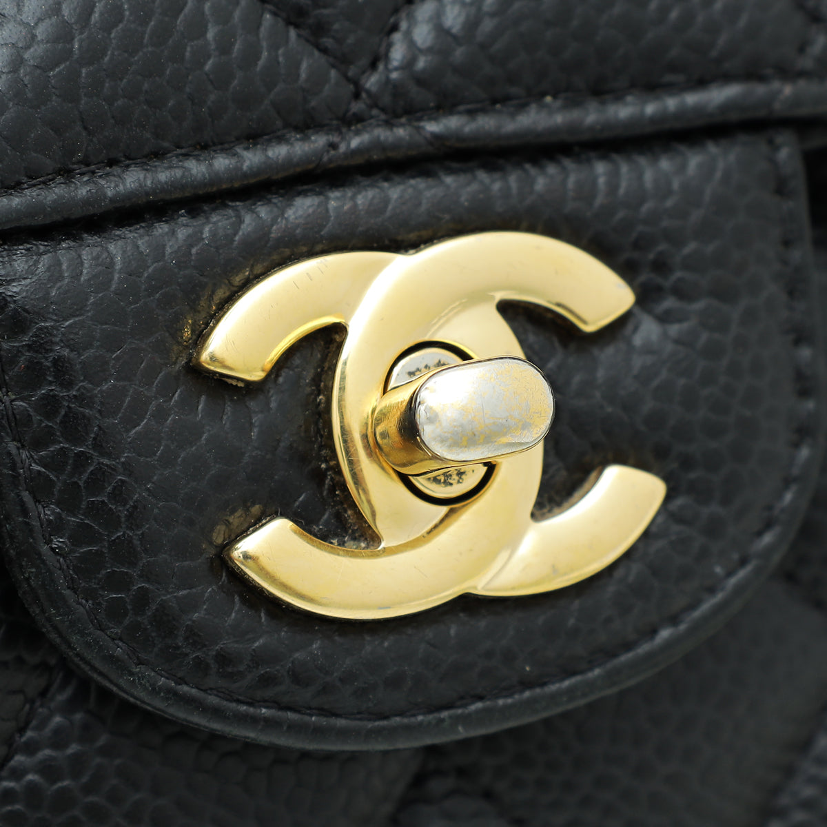 Chanel Black CC Classic Double Flap Medium Bag