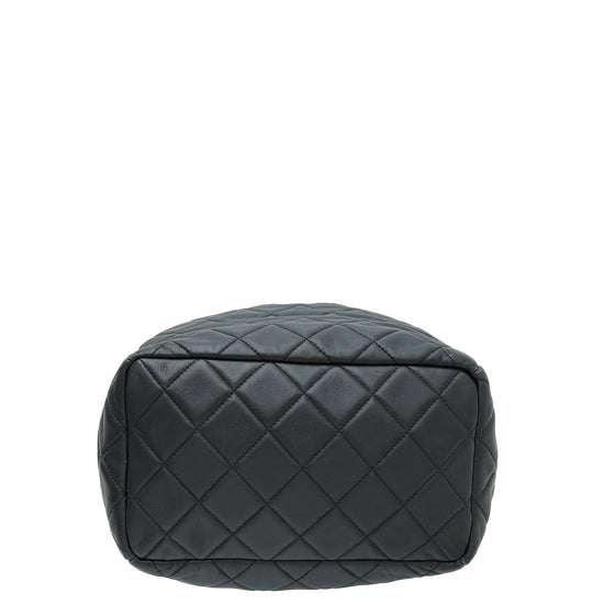 Chanel Black CC Chain Drawstring Bucket Bag