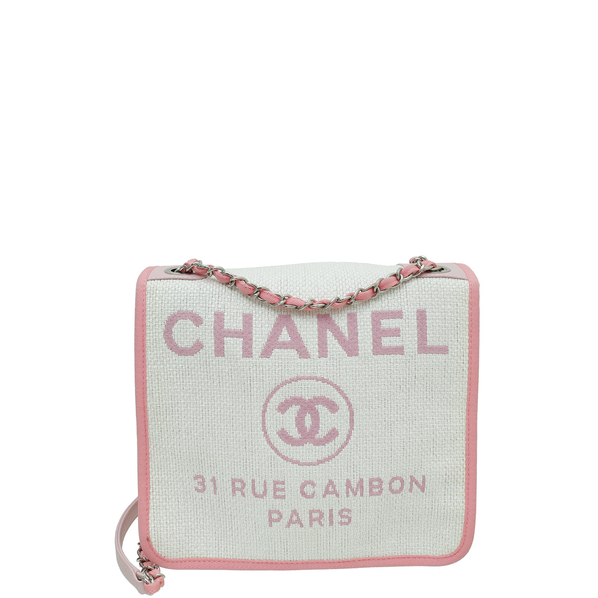 Chanel Bicolor Straw Deauville Messenger Small Bag