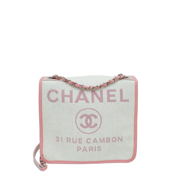 Chanel Bicolor Straw Deauville Messenger Small Bag