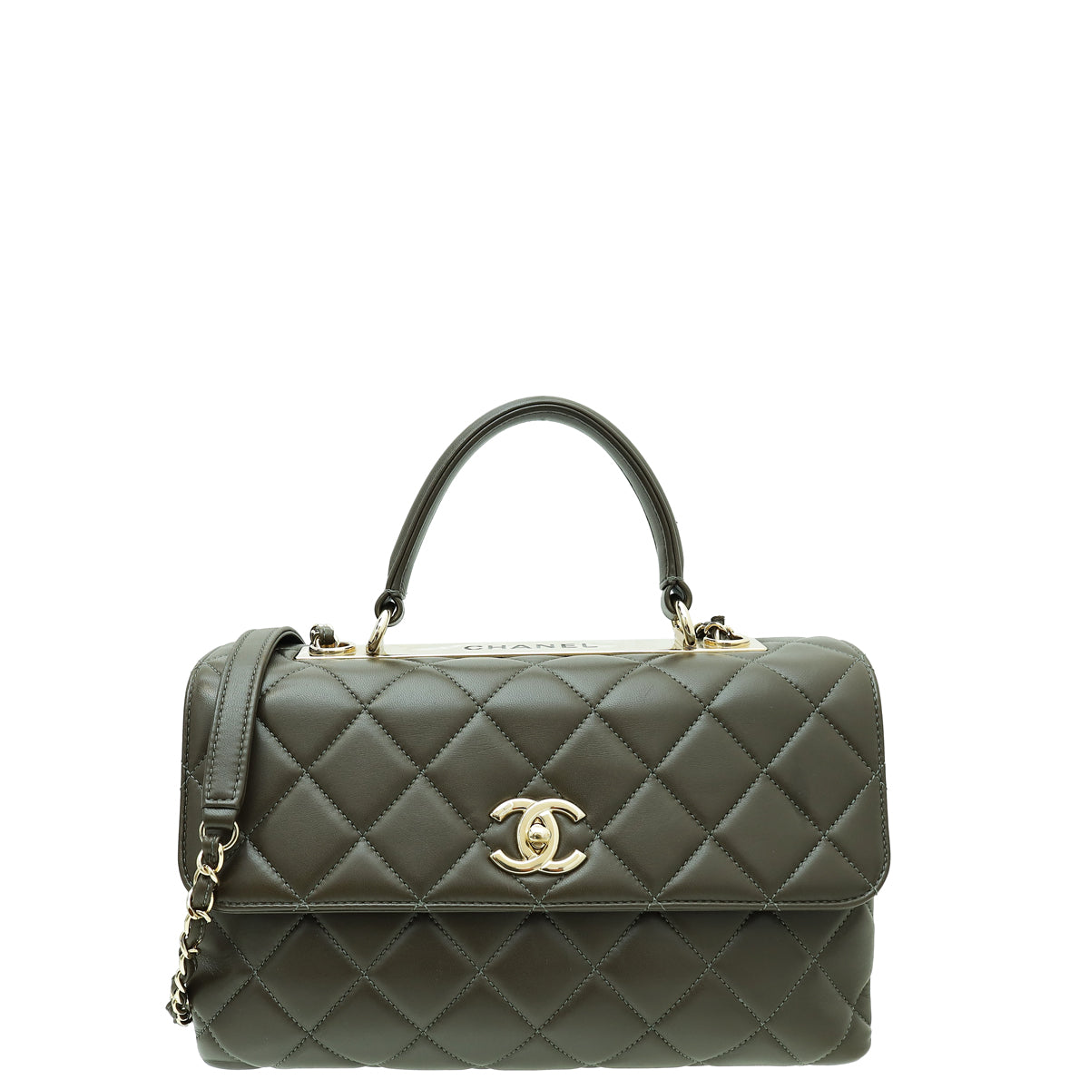 Chanel Olive Green CC Trendy Flap Medium Bag-Chanel-THE CLOSET