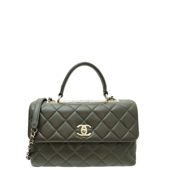 Chanel Olive Green CC Trendy Flap Medium Bag