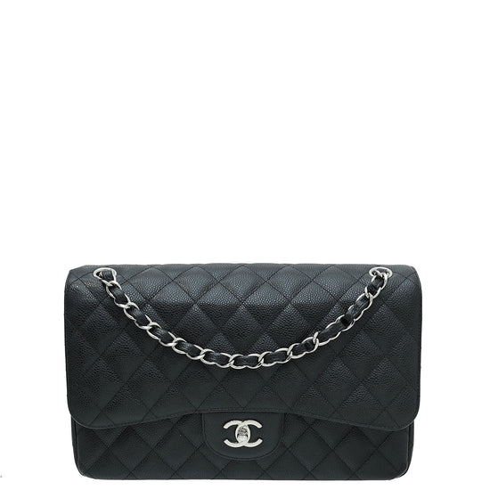 Chanel Black CC Classic Double Flap Jumbo Bag