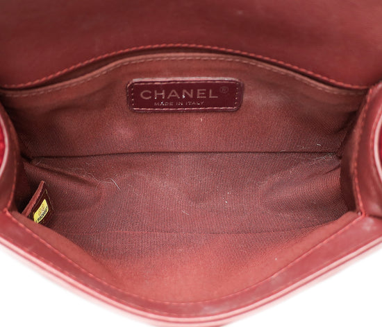 Chanel Burgundy Velvet Le Boy Small Flap Bag