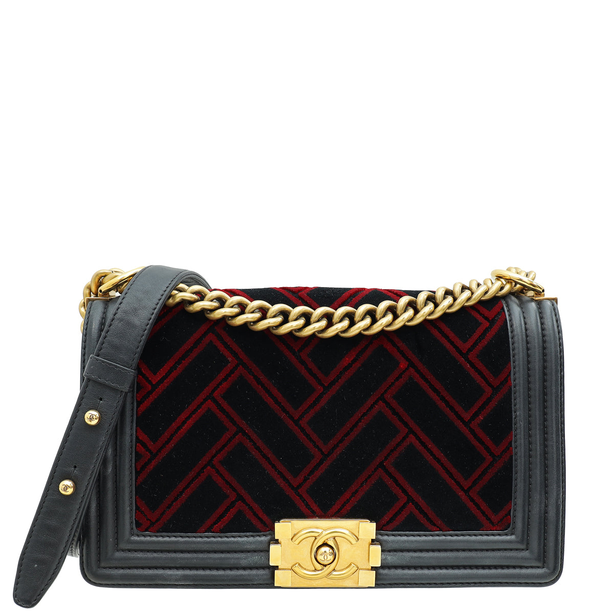 Chanel Bicolor Le Boy Medium Velvet Flap Bag-Chanel-THE CLOSET